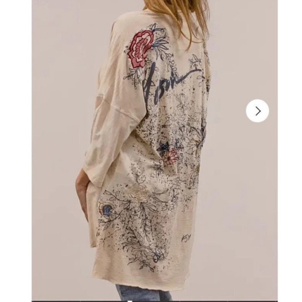 Kyla Seo Floral Embroidered Bloom Oversized Cardigan M